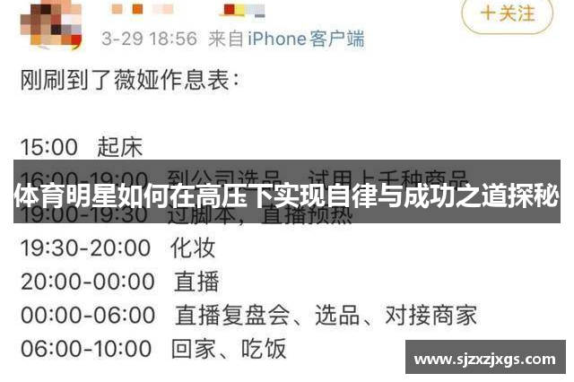 体育明星如何在高压下实现自律与成功之道探秘